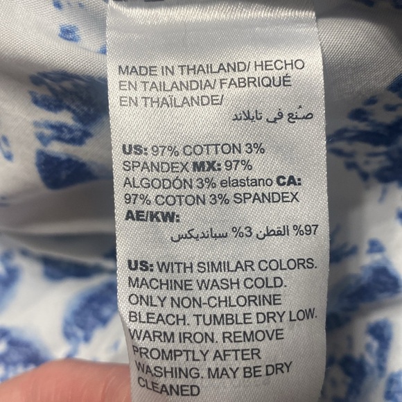 Chico’s blue & white tie dye long sleeve 1/2 button down tunic size 4 - Picture 7 of 7